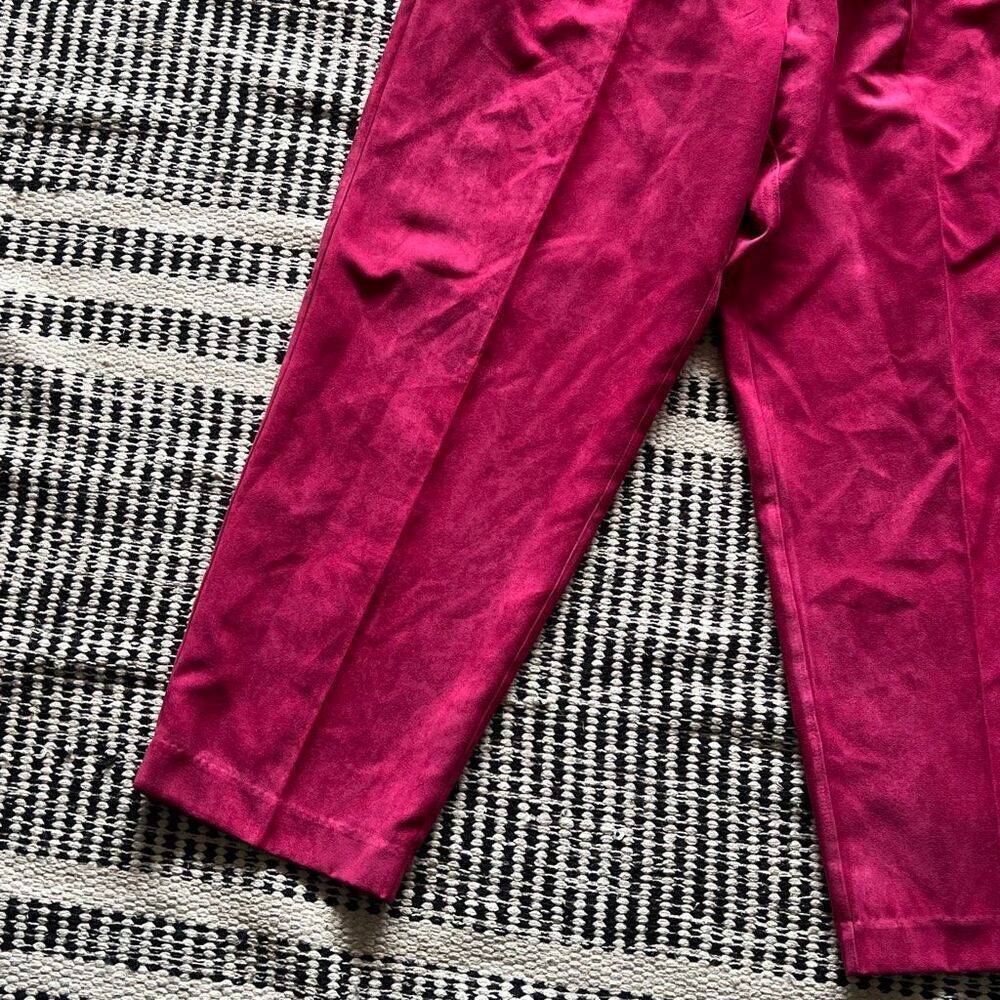 Alfred Dunner Size 16 Hot Pink Suede Capri Ankle Pants Comfort pants - Picture 2 of 7